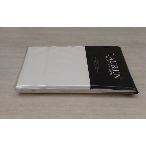 Ralph Lauren SPENCER BORDER SATEEN 100% Cotton WHITE European Euro Pillow Sham - Picture 7 of 10